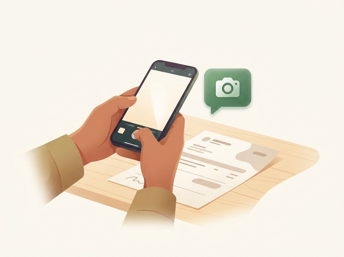 WhatsApp वर पाठवण्यासाठी फोनने हॉस्पिटलच्या बिलाचा फोटो काढताना
